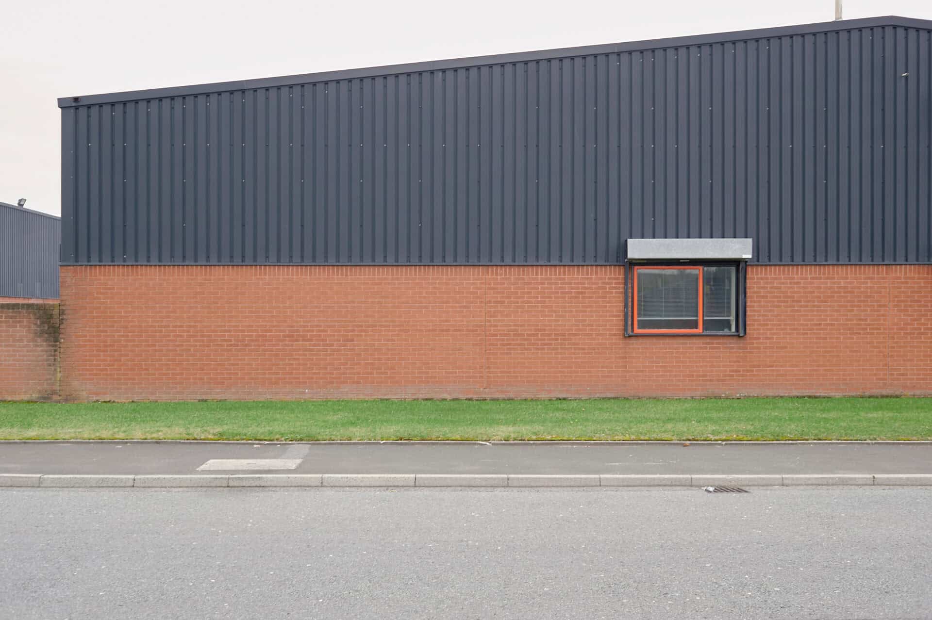 Industrial cladding on a large building